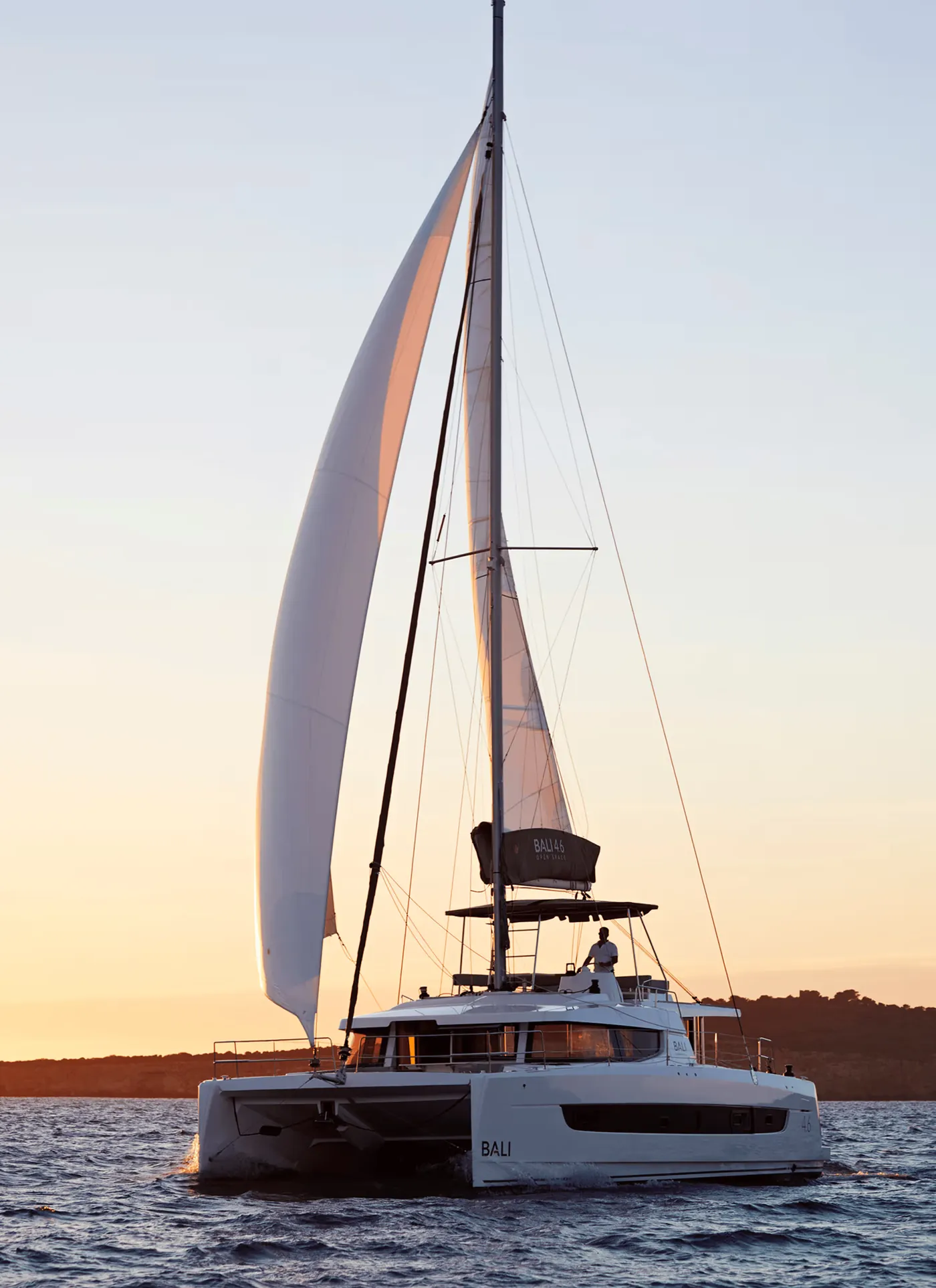 Bali 4.6 sailing at sunset